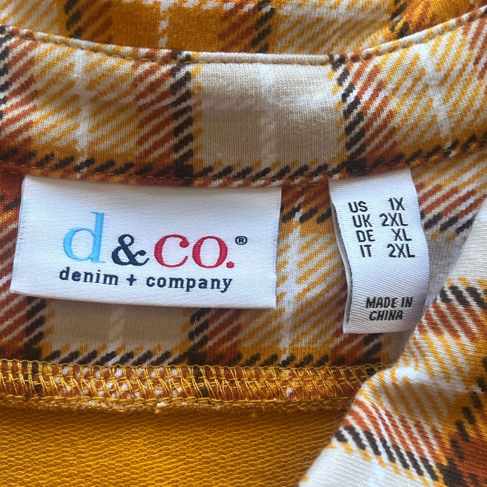 Denim&Co Mustard Yellow Layered Button-Down Shirt Look - Picture 4 of 4